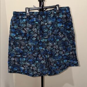 Columbia Men's Black Shorts with Blue Pattern